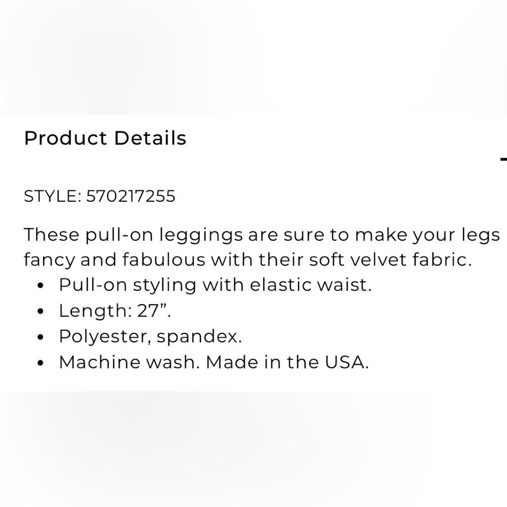 CHICO’S Knit Pull-On Black Velvet Leggings - Picture 11 of 11
